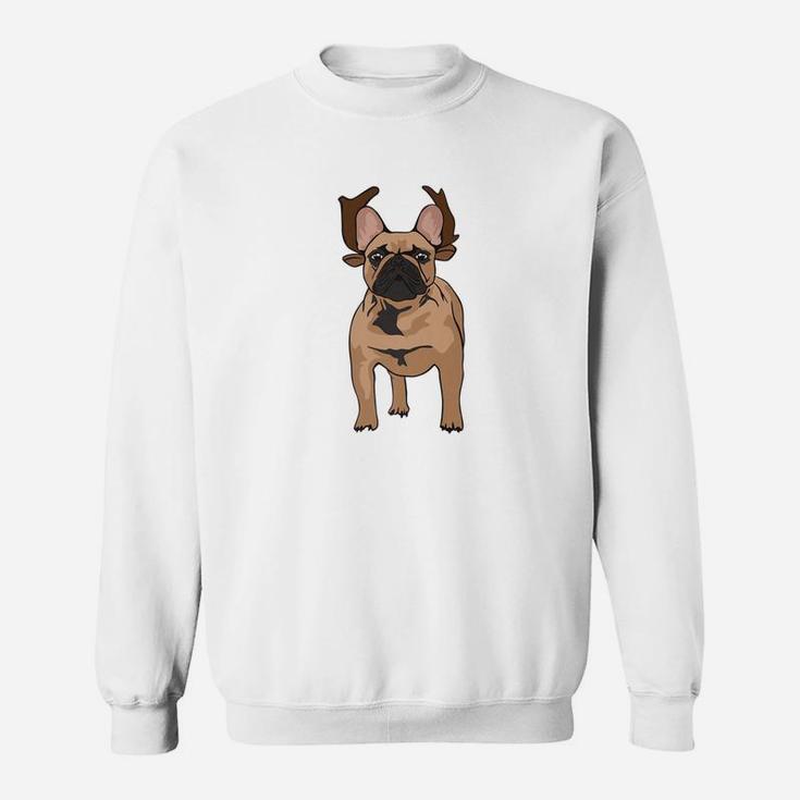 French Bulldog Christmas Shirt For Adults Kids Reindeer Sweat Shirt
