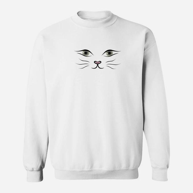 Funny And Cute Cat Face Cats Look For Cat Lovers Sweat Shirt
