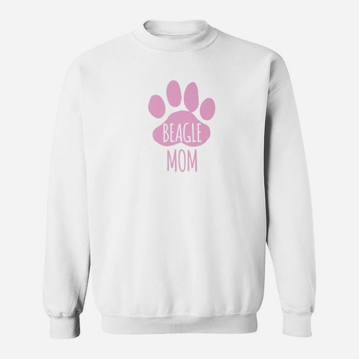 Funny Beagle Dog Mom For Puppy Owner Cute Paw Pink Sweat Shirt