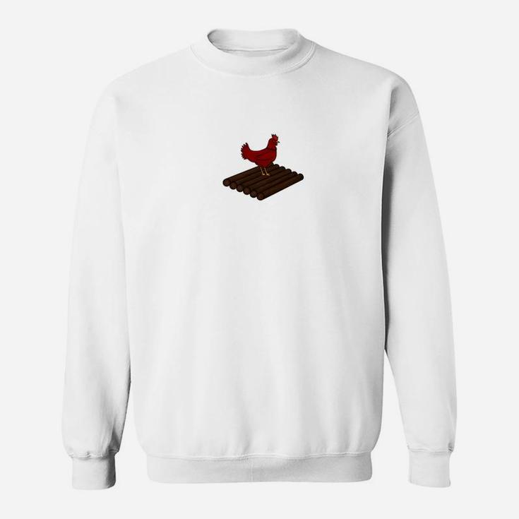 Funny Chicken On A Raft Mens Ladies Navy Sweat Shirt