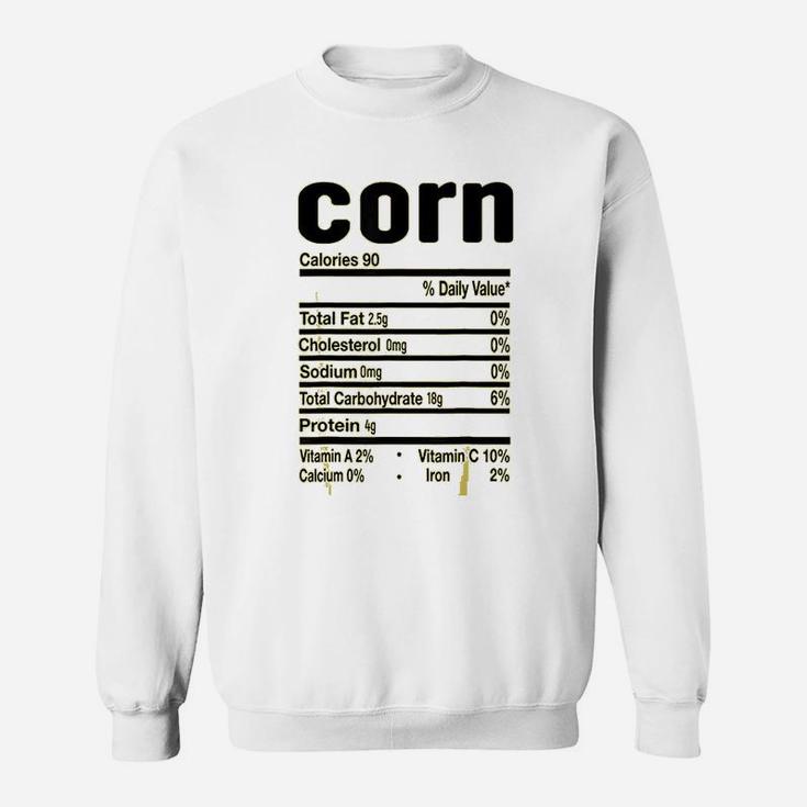 Funny Corn Nutrition Thanksgiving Costume Sweat Shirt