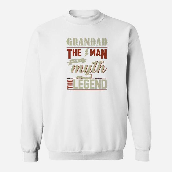 Funny Fathers Day Gifts Grandpa Grandad The Man Myth Legend Premium Sweat Shirt