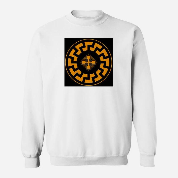 Geometrisches Muster Herren Sweatshirt in Schwarz und Gelb, Trendy Tee