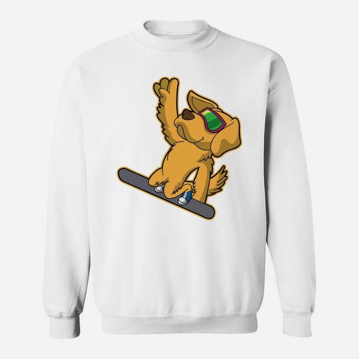 Golden Retriever Dog Snowboarding Sweat Shirt