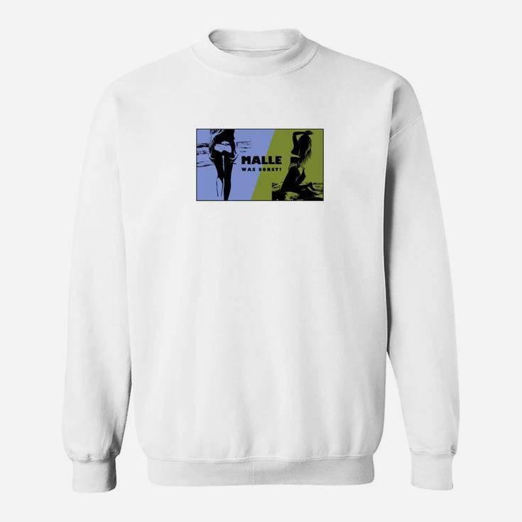 Grafikdesign Sweatshirt mit modernem Kunst-Aufdruck, Weiß