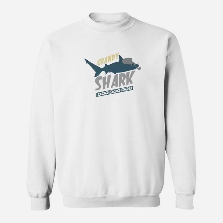 Grandy Shark Doo Doo Funny Grandpa Men Fathers Day Gift Premium Sweat Shirt