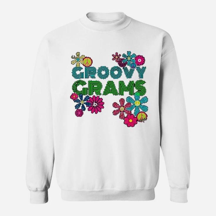 Groovy Grams Grandmother Hippie Flower Sweat Shirt