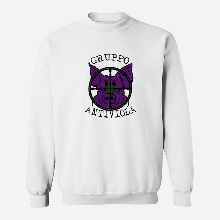 Gruppo Antiviola Logo Herren Sweatshirt in Weiß, Fanmode Design