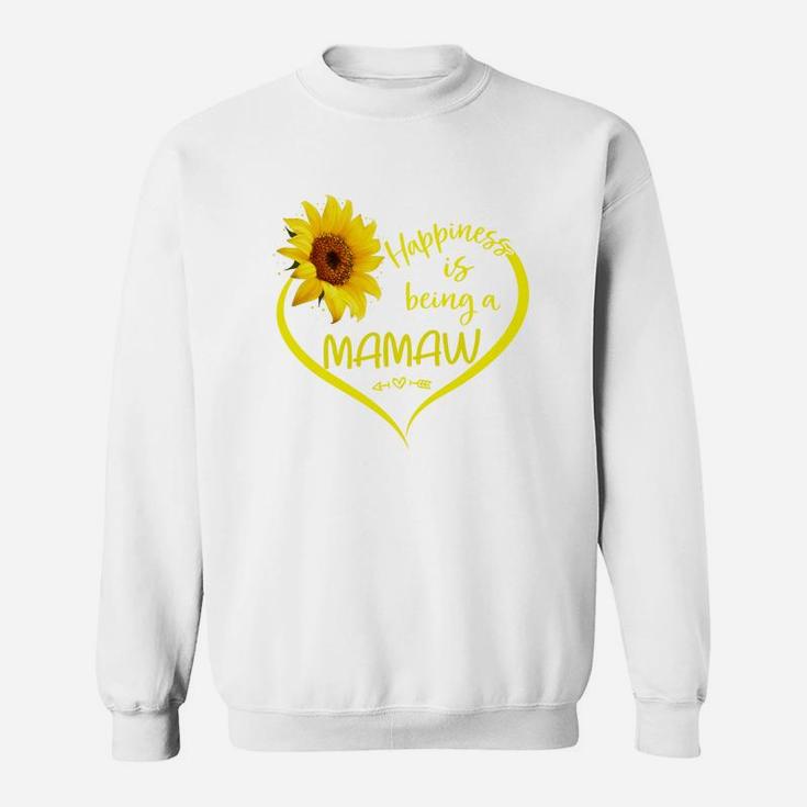 Happiness Is Being A Mamaw Sunflower Heart Gift For Mothers And Grandmothers Sweat Shirt