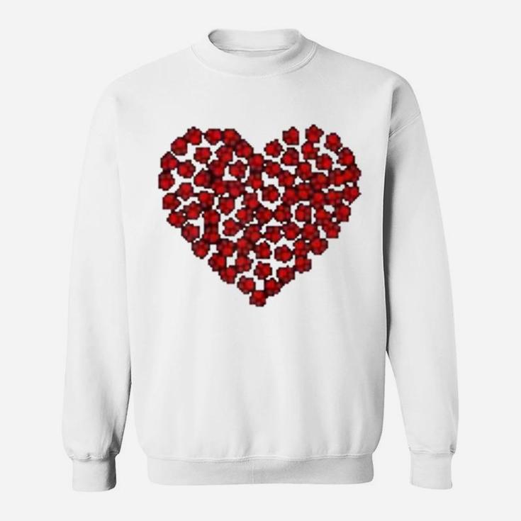 Heart Paws Print Dog Love Valentines Day Gift Sweat Shirt