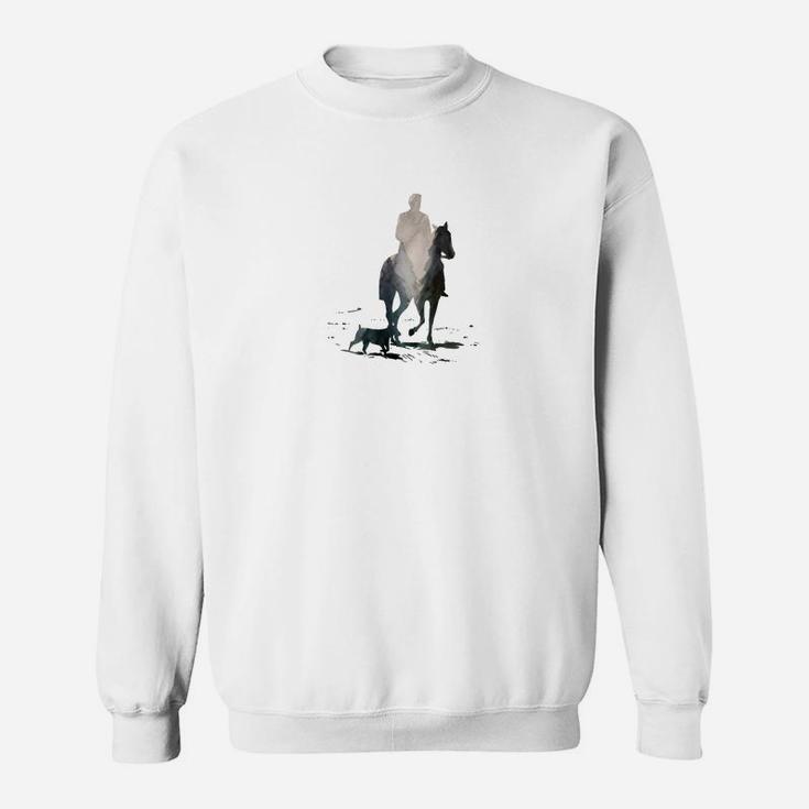 Herr und Hund Winter Spaziergang Grafik Sweatshirt, Lustiges Motiv für Haustierbesitzer