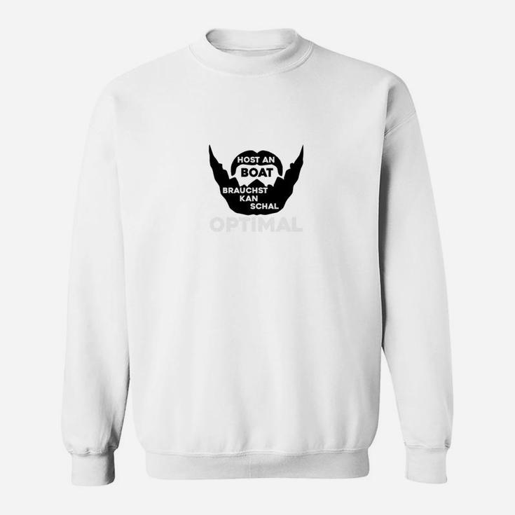 Herren Sweatshirt Host an Boat Broadcast Design, Weißes Sweatshirt mit Motiv