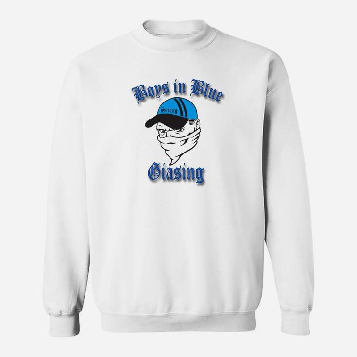 Herren Sweatshirt mit Boys in Blue Chasing Aufdruck, Polizei Motiv