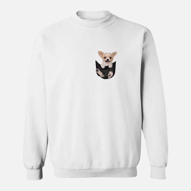 Herren Sweatshirt mit Katzengesicht-Aufdruck in Weiß, Trendiges Katzenmotiv