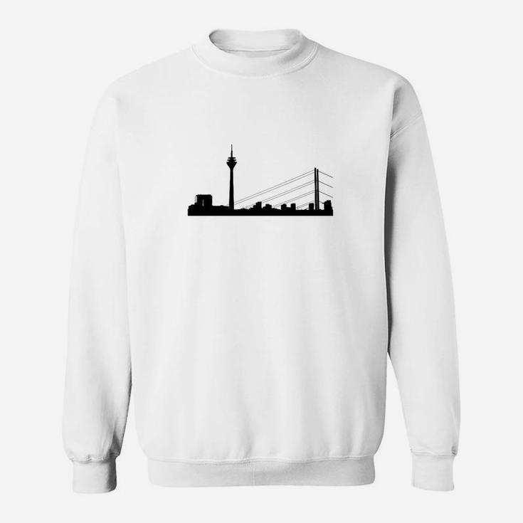 Herren Sweatshirt mit Weißer Stadtsilhouetten-Aufdruck, Urbanes Design