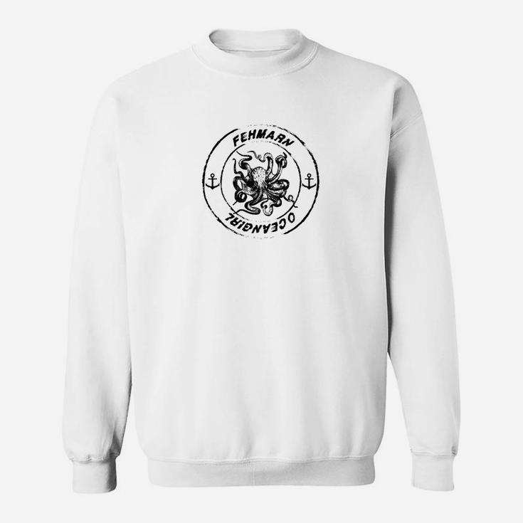 Herren Vintage Logo Print Sweatshirt mit Rundhalsausschnitt, Weiß