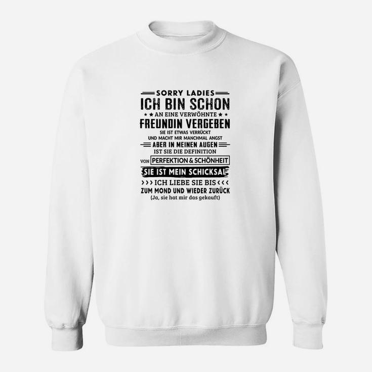 Humorvolles Herren Sweatshirt Sorry Ladies – Ich Bin Vergeben, Spruch-Print für Männer