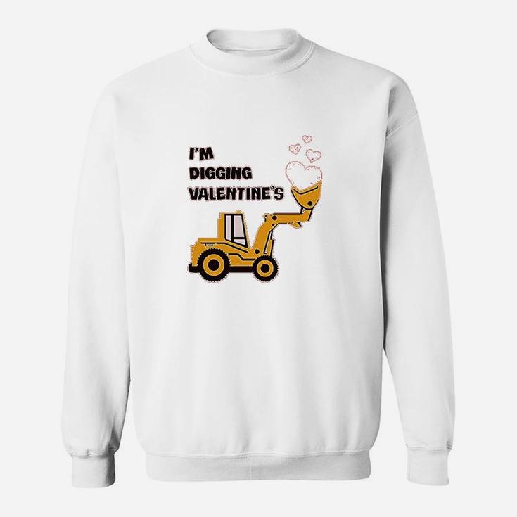 I'm Digging Valentine's Gift Tractor Loving Boy Toddler Kids Sweat Shirt