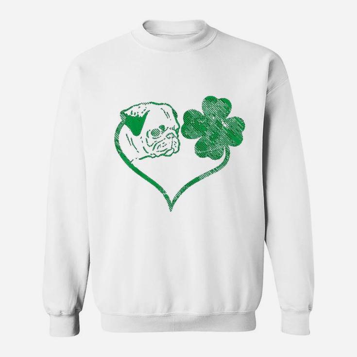 Irish Pug Face Shamrock Clover St Patricks Day Sweat Shirt