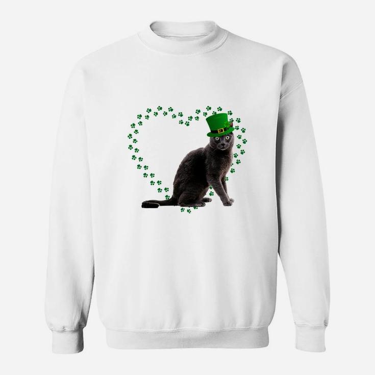 Korat Heart Paw Leprechaun Hat Irish St Patricks Day Gift For Cat Lovers Sweat Shirt