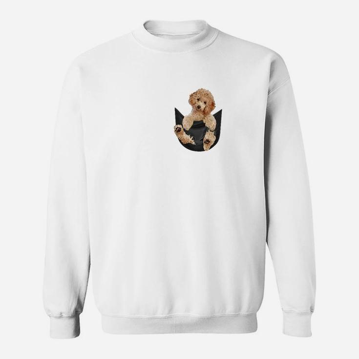 Kuscheltier-Pocket-Print Weißes Sweatshirt, Kreatives Design Tee