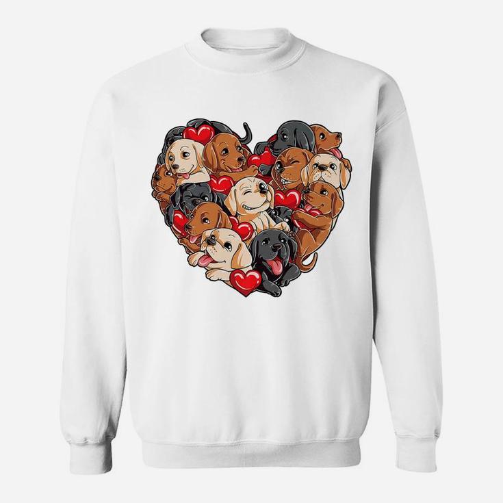 Labrador Valentines Day Dog Lover Heart Boys Kids Love Sweat Shirt