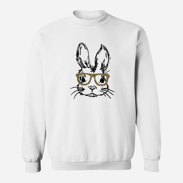 Leopard Bunny Easter Day Glasses Eggs Easter Sweat Shirt