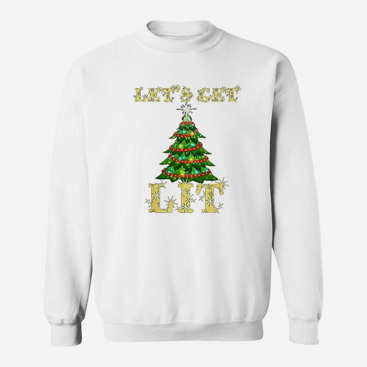 Lets Get Lit Drinking Funny Christmas Sweat Shirt
