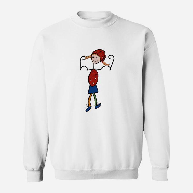 Lustiges Kinder-Held Sweatshirt mit Superkraft-Motiv in Rot und Blau