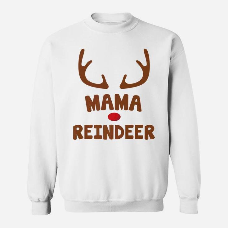 Mama Christmas Reindeer Face Family Costume Sweat Shirt