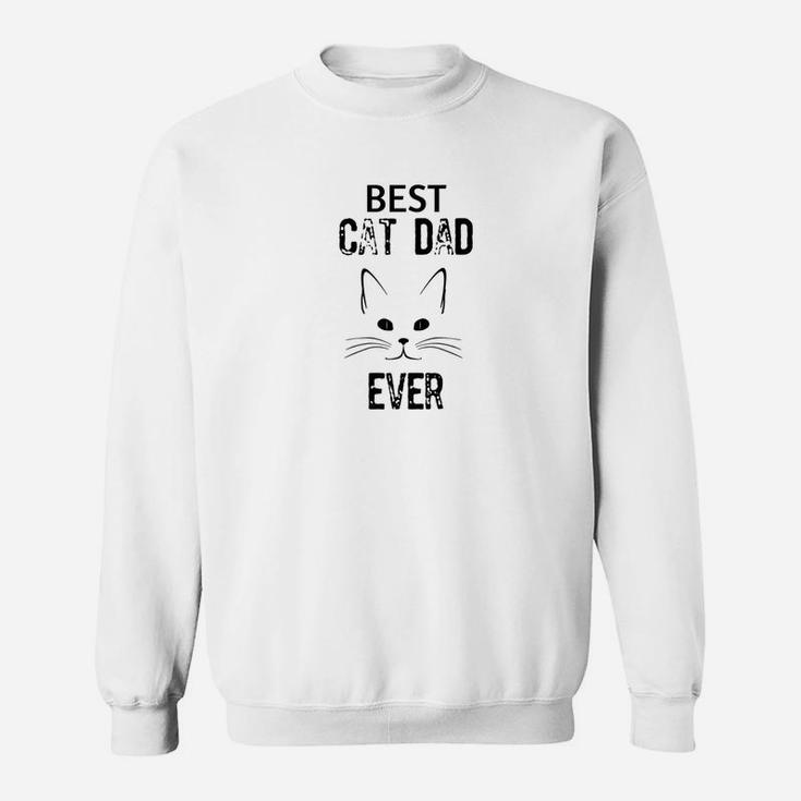 Mens Awesome Best Cat Dad Ever Mens Cat Face Sweat Shirt