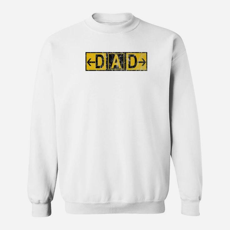 Mens Dad Airport Taxiway Sign Pilot Fathers Day 2019 Vintage Premium Sweat Shirt