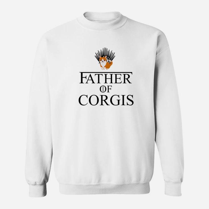 Mens Father Of Corgis Dog Dad Funny Fathers Day Gift Men Premium Sweat Shirt