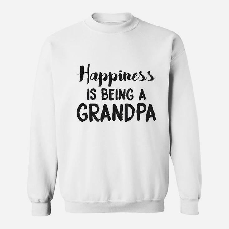 Mens Happiness Is Being A Grandpa Funny Papa Family Graphic Fathers Day Sweat Shirt
