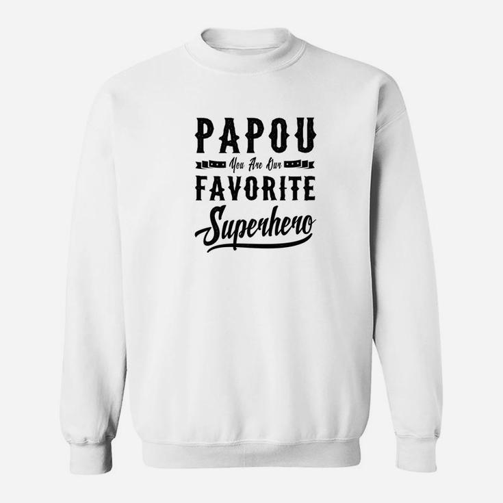Mens Papou Superhero Fathers Day Gifts Dad Grandpa Men Sweat Shirt