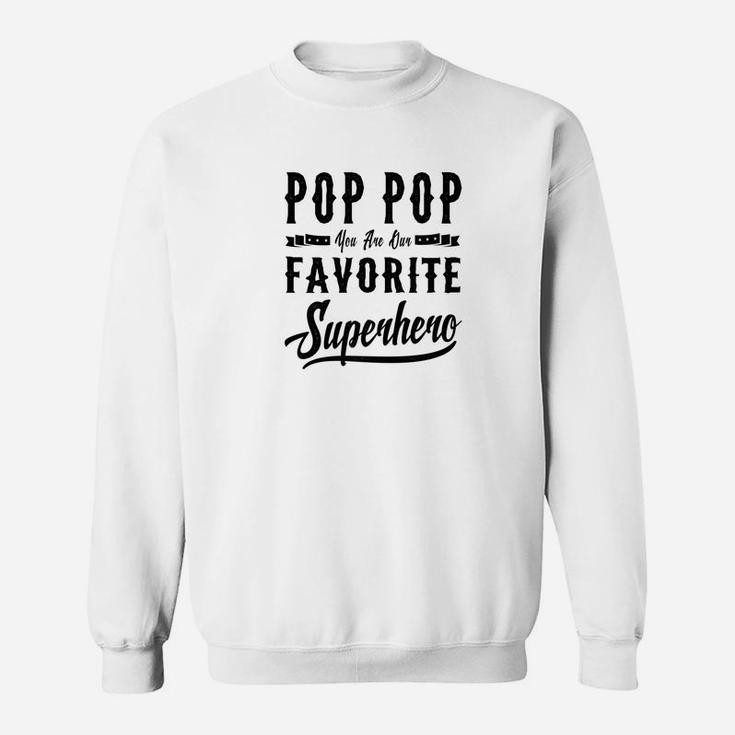 Mens Pop Pop Superhero Fathers Day Gifts Dad Grandpa Men Sweat Shirt