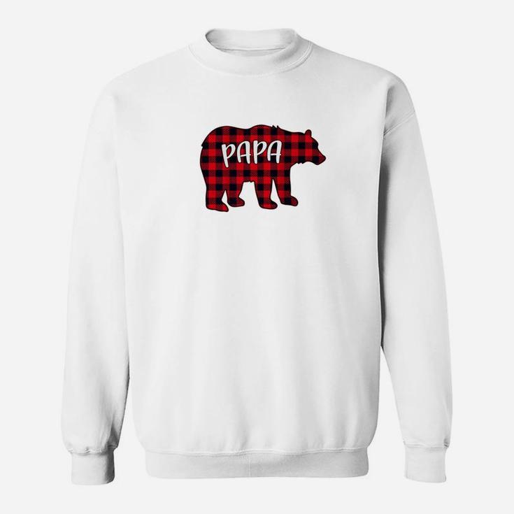 Mens Red Plaid Papa Bear Matching Buffalo Family Christmas Gift Sweat Shirt