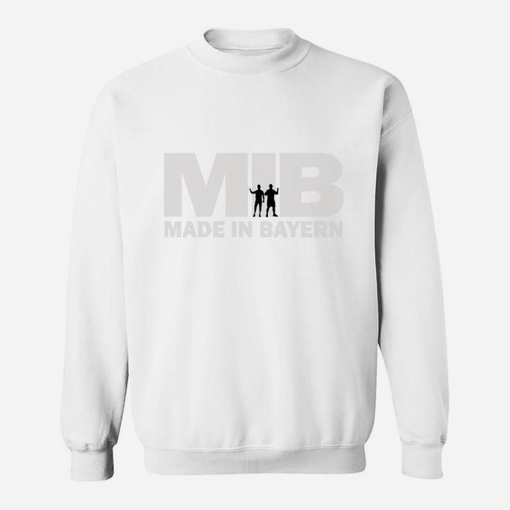 MIB Made in Bayern Herren Sweatshirt, Weißes Tee mit Aufdruck