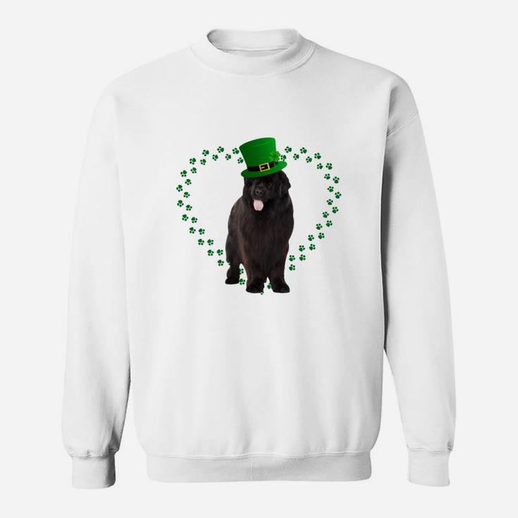 Newfoundland Heart Paw Leprechaun Hat Irish St Patricks Day Gift For Dog Lovers Sweat Shirt