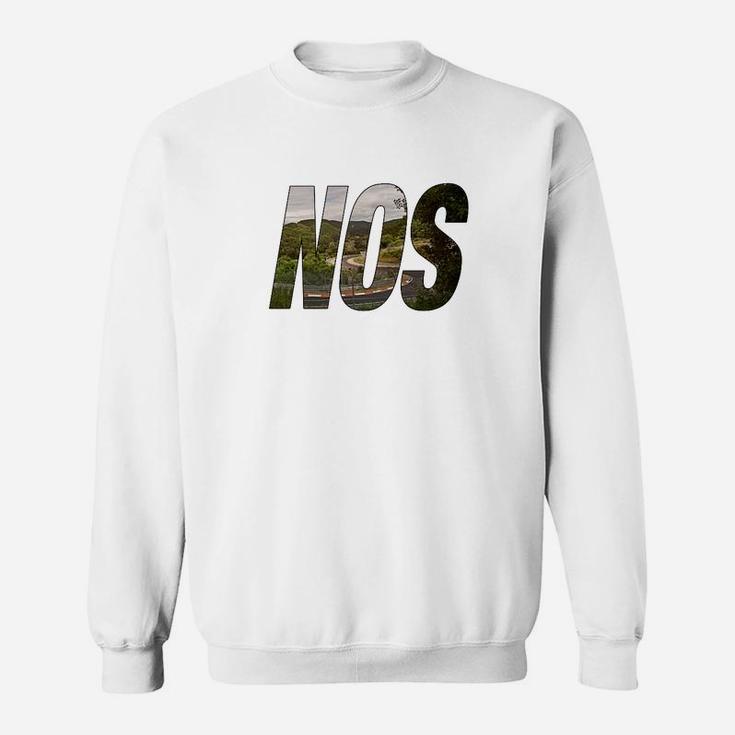 NOS Logo Herren Sweatshirt in Camo-Print, Weiß