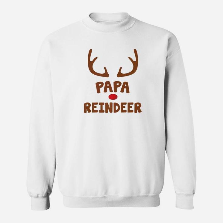 Papa Christmas Reindeer Face Family Costume Sweat Shirt