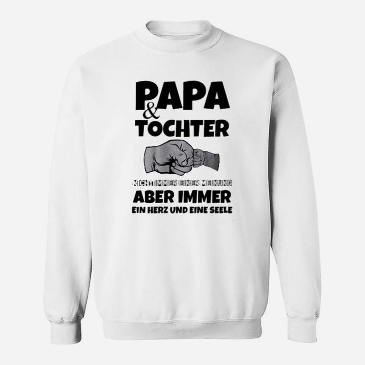 Papa & Tochter Hand in Hand Sweatshirt, Herz-und-Seele Motiv