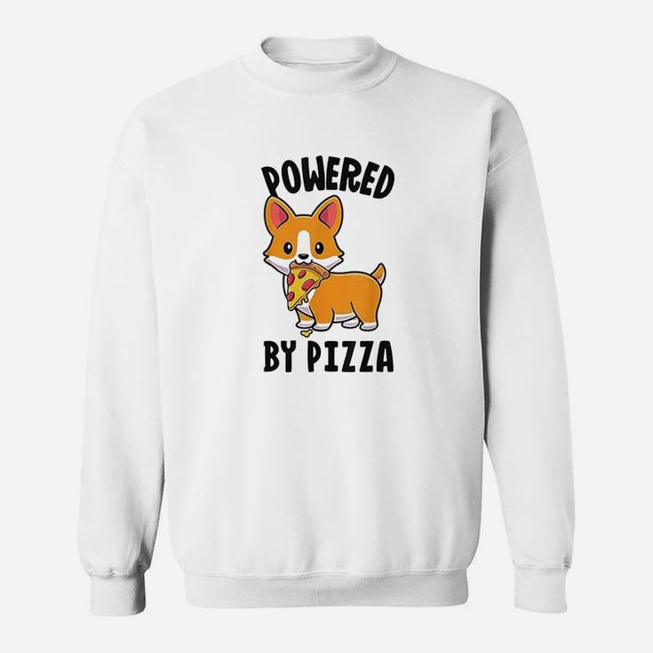 Powered By Pizza Corgi Dog Funny Corgi Sweat Shirt
