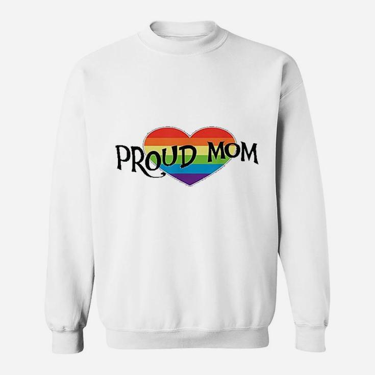 Proud Mom Lgbtq Pride Support Rainbow Heart Sweat Shirt