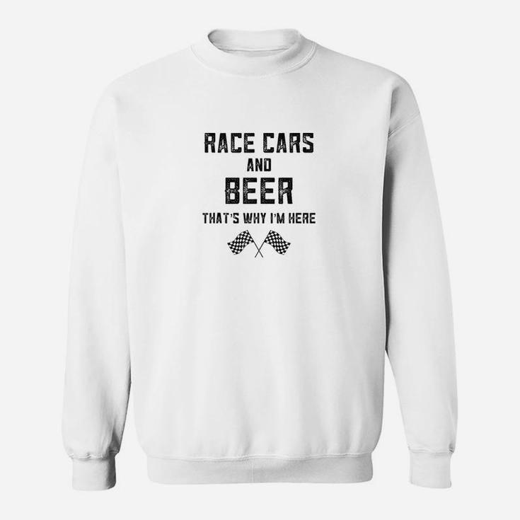 Race Track Gifts For Checkered Flag Fast Cars Beer Race Day Sweat Shirt