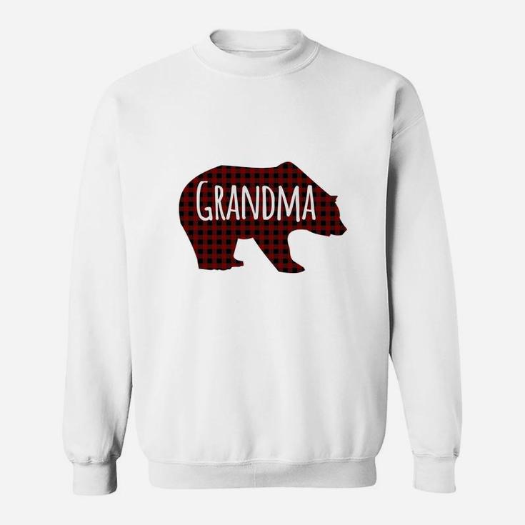 Red Plaid Grandma Bear Buffalo Matching Family Pajama (2) Sweat Shirt
