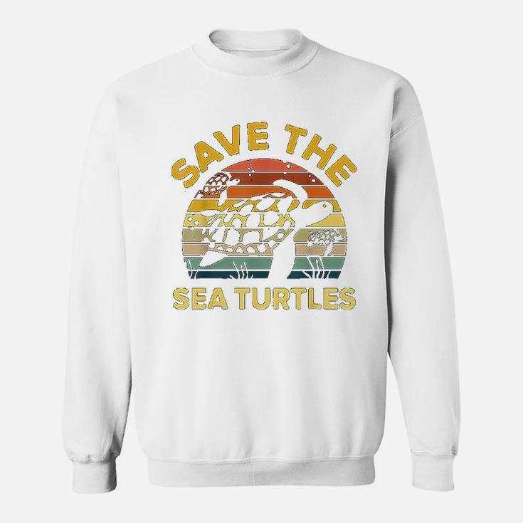 Save Sea Turtle Lover Vintage Skip A Straw Ocean Gift Sweat Shirt