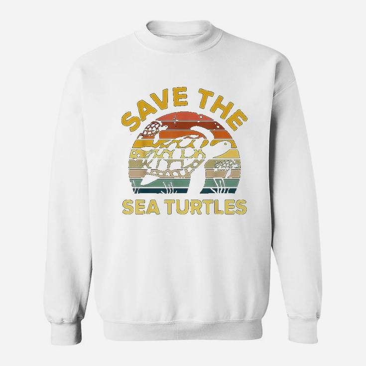 Save Sea Turtle Lover Vintage Skip A Straw Ocean Gift Sweat Shirt