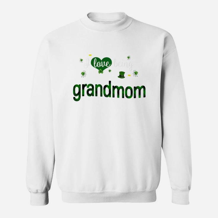 St Patricks Day Cute Shamrock I Love Being Grandmom Heart Family Gifts Sweat Shirt
