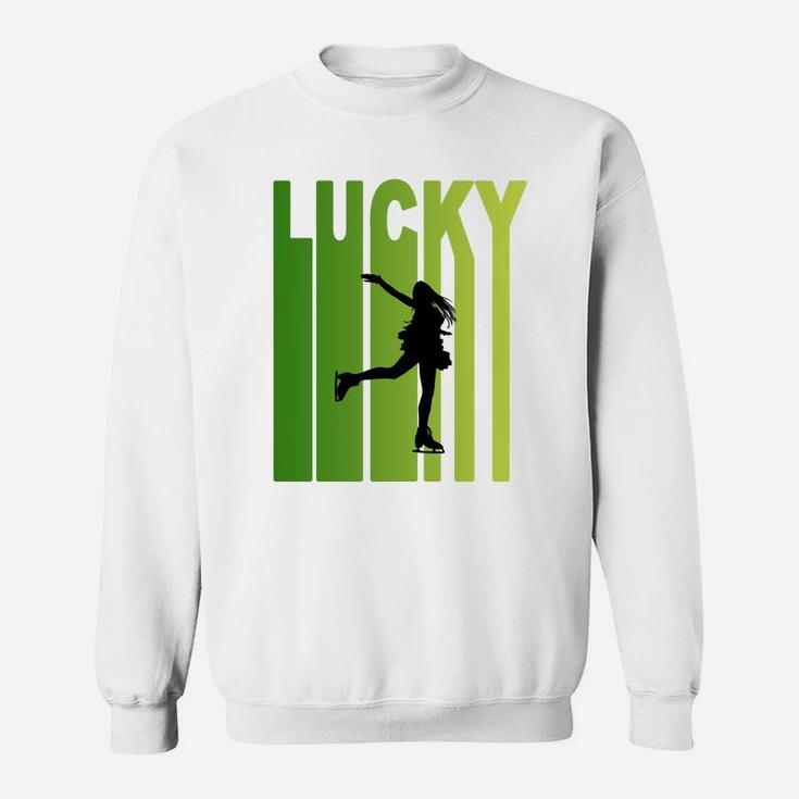 St Patricks Day Lucky Ice Skating Funny Sport Lovers Gift Sweat Shirt